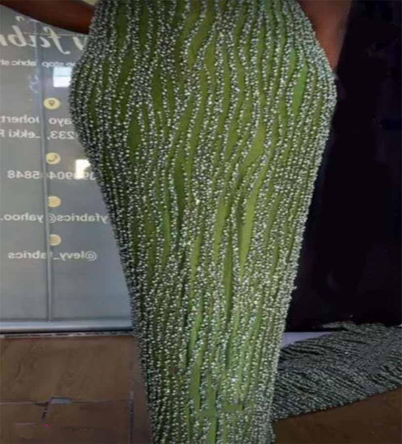Green-beaded-lace-gown